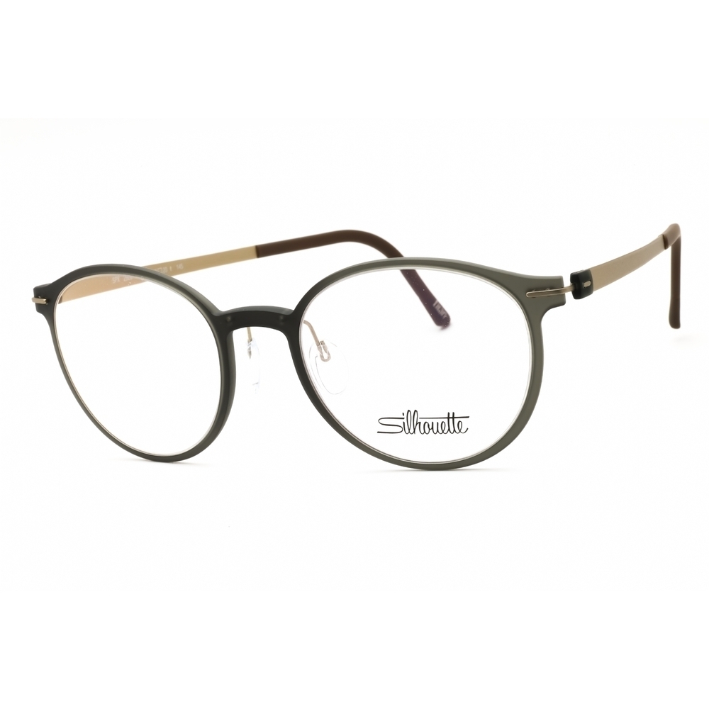 NWT Silhouette Infinity View 2923/75 Matte Olive Round 55mm Eyeglasses